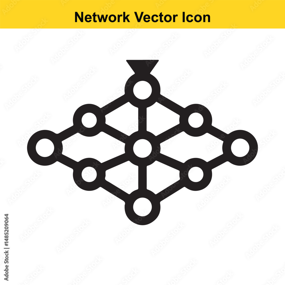 Poster neural network artificial intelligence structure vector icon