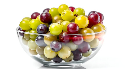 Fresh Grapes in an Artistic Bowl on a White Background – A Crisp, High-Resolution Display of Natural Beauty