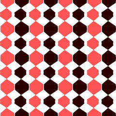 black and pink hexagon diamond vertical strip repeat pattern, replete image design for fabric printing