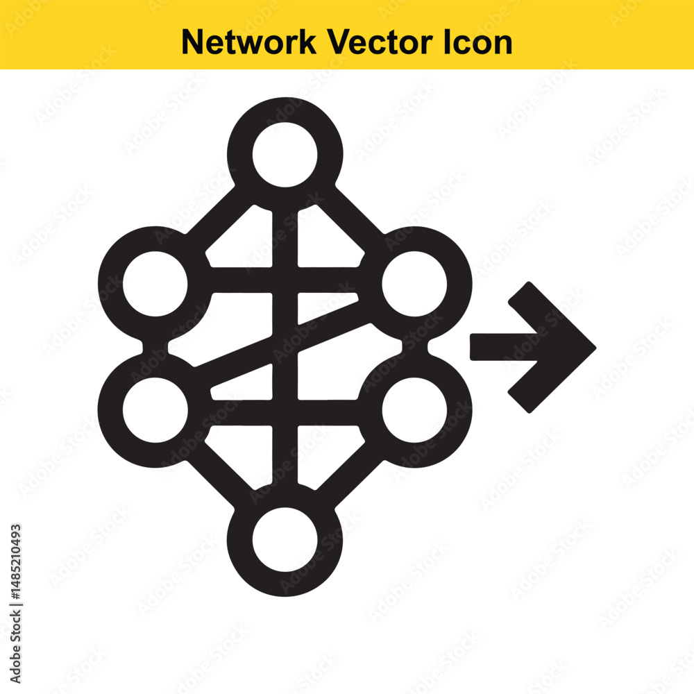 Poster data flow network processing arrow vector icon
