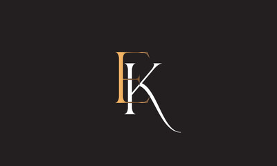 EK, KE , E , K , Abstract Letters Logo Monogram	