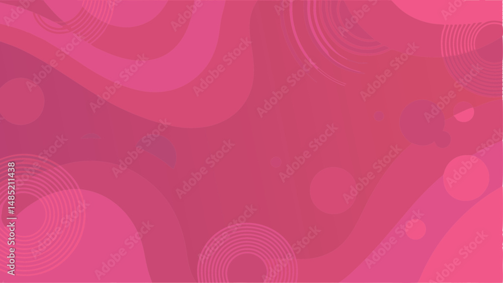 Poster abstract background with pink gradient, circles, and wavy lines creating a modern and artistic desig