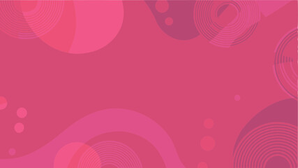 Abstract background with circles, waves, and spirals in shades of pink and magenta creating a modern design