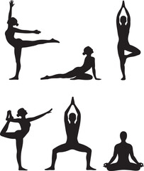 Fototapeta premium “Yoga Vector Pack | Poses, Meditation & Wellness SVG Clipart for Creative Projects”