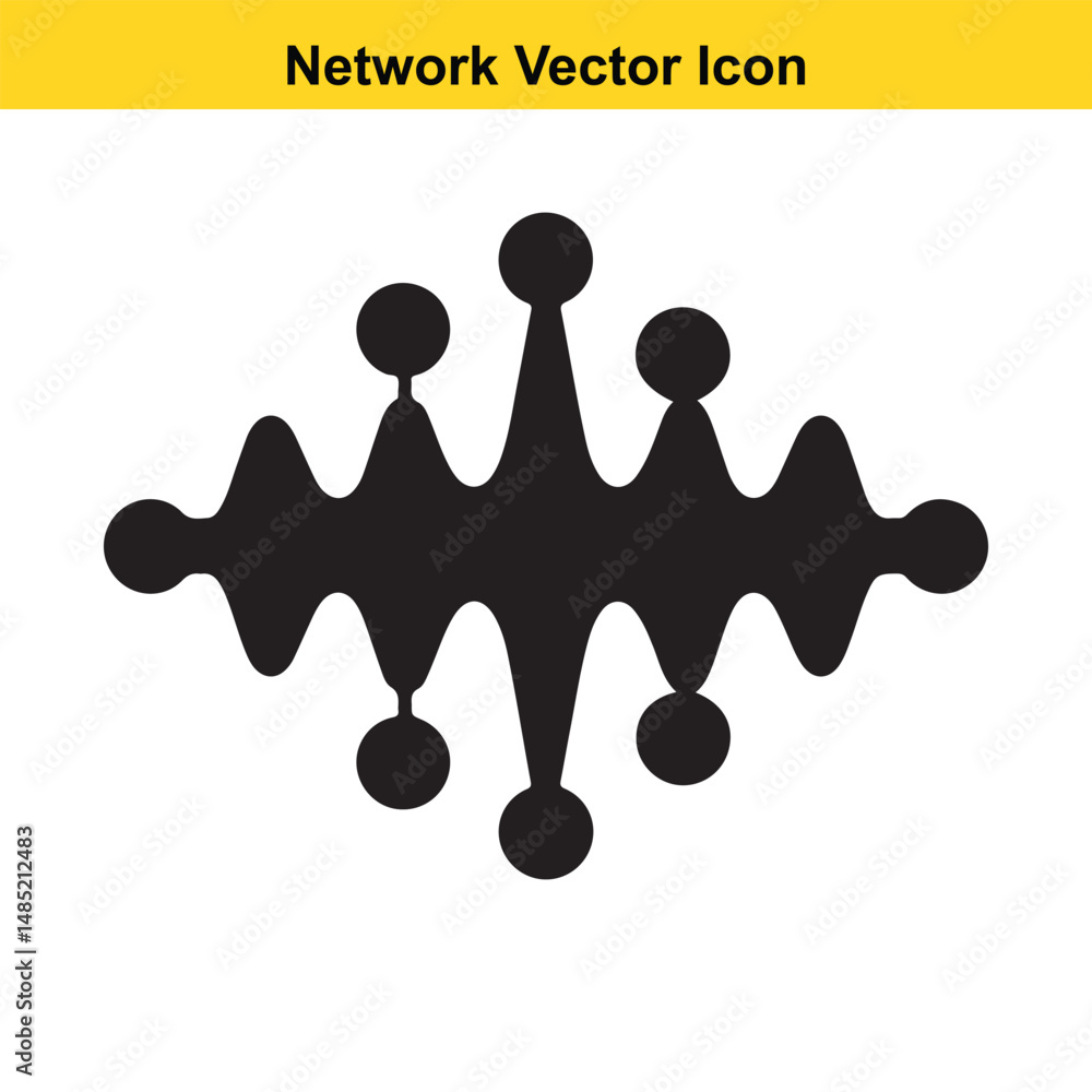 Poster connected dots sound wave visualization vector icon