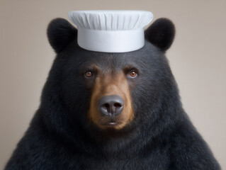 Fototapeta premium illustrations depicting animals in various human professions: a bear working on a laptop in an offic