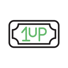 1UP icon vector image. Suitable for mobile apps, web apps and print media.