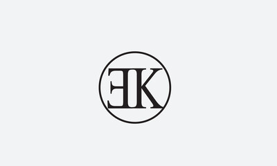 EK, KE , E , K , Abstract Letters Logo Monogram	