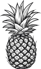 Obraz premium pineapple sketch line art illustration 