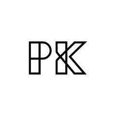 PK monogram logo design letter text name symbol monochrome logotype alphabet character simple logo