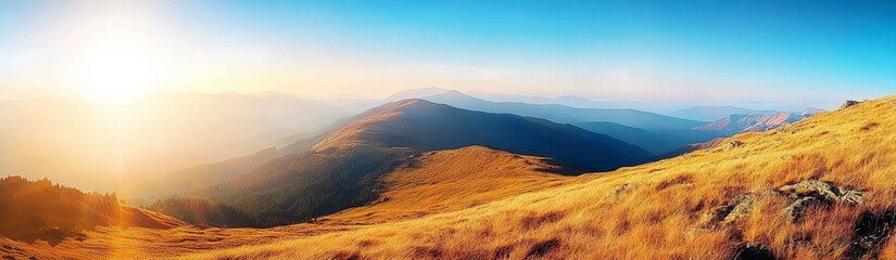 Obraz premium Stunning panoramic view showcasing the Carpathian mountains.