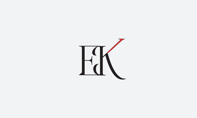 EK, KE , E , K , Abstract Letters Logo Monogram	