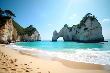 Naklejka premium Beach Exotic Islands.generative ai