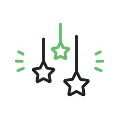 Hanging Stars icon vector image. Suitable for mobile apps, web apps and print media.