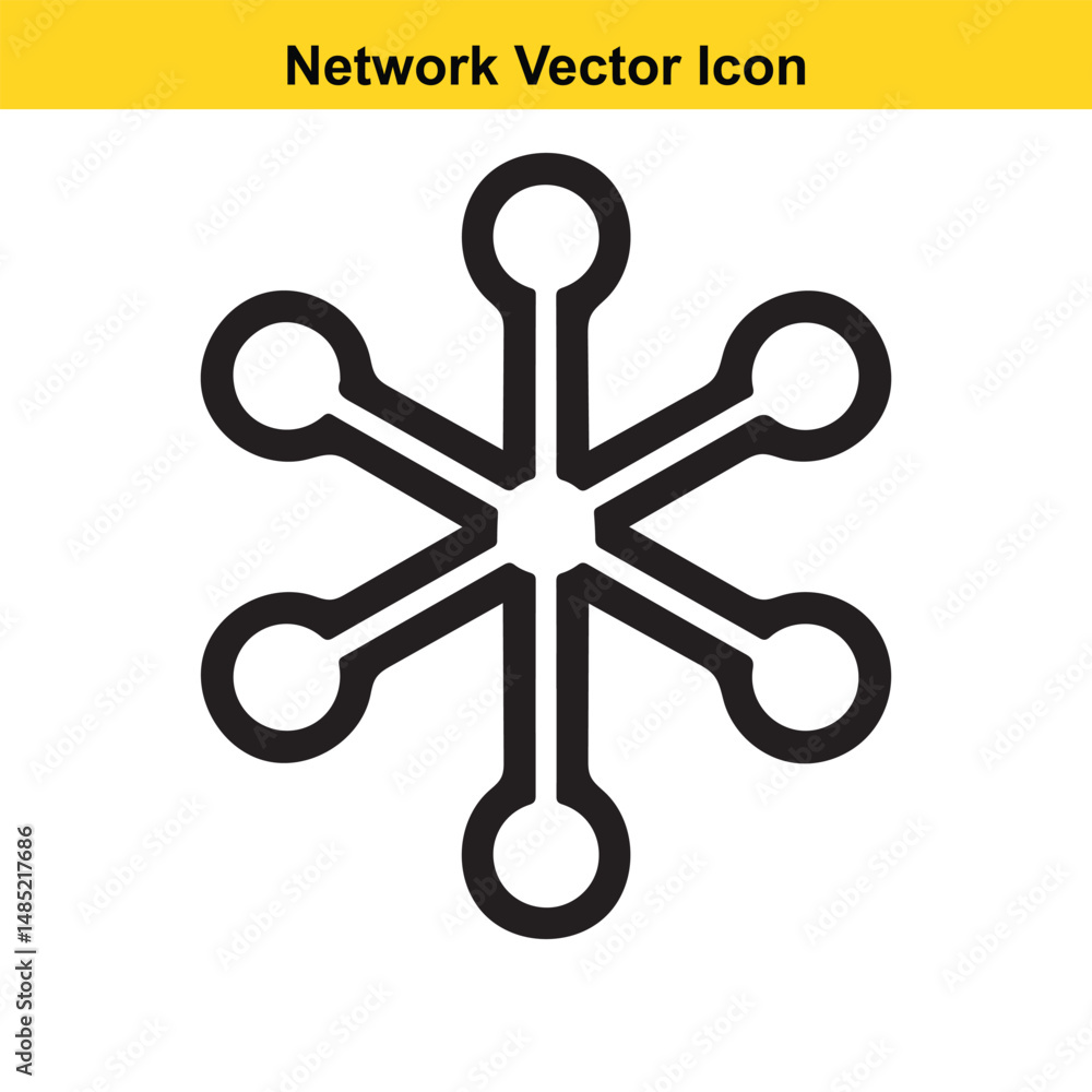 Poster central node interconnection network vector icon