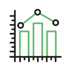 Line Graph icon vector image. Suitable for mobile apps, web apps and print media.