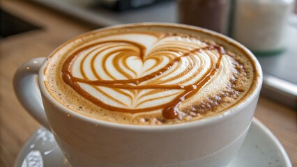 cup of cappuccino with cinnamon