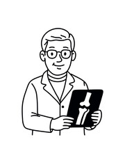 Male doctor with MRI scan