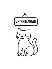 Veterinarian sign with cat
