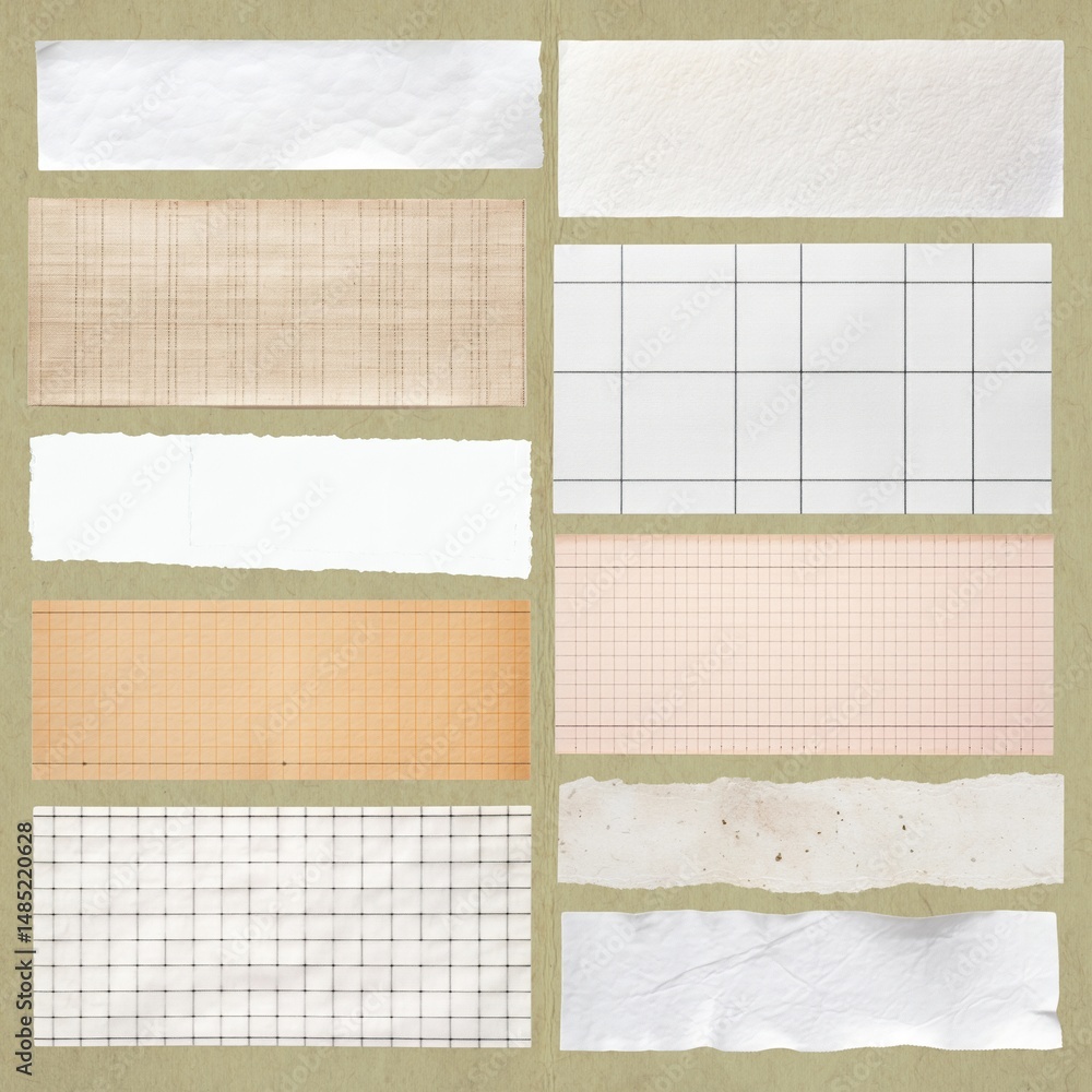 Poster rectangle ripped paper design element remix set