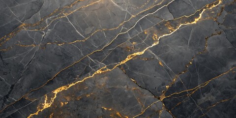 Dark Marble with Gold Veins Texture