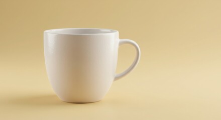white ceramic cup on pastel backdrop with soft shadows