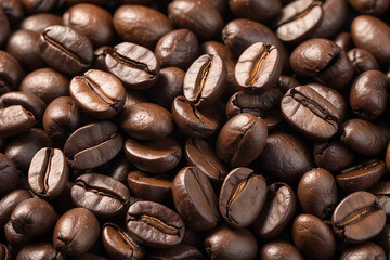 Fototapeta premium pile of coffee beans isolated on white or transparent png