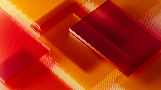 Vibrant abstract background of transparent crystals with warm hues
