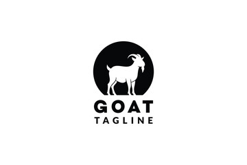 goat logo design vector illustration. goat silhouette logo template