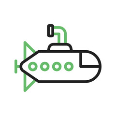 Submarine icon vector image. Suitable for mobile apps, web apps and print media.