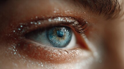 Biometric ID scanning with fingerprint detail eye scans and digital feedback ideal for identity verification and security innovation