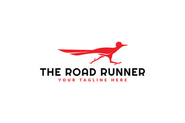 roadrunner logo design vector illustration. roadrunner silhouette logo template
