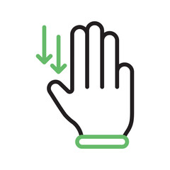 Three Fingers Down icon vector image. Suitable for mobile apps, web apps and print media.