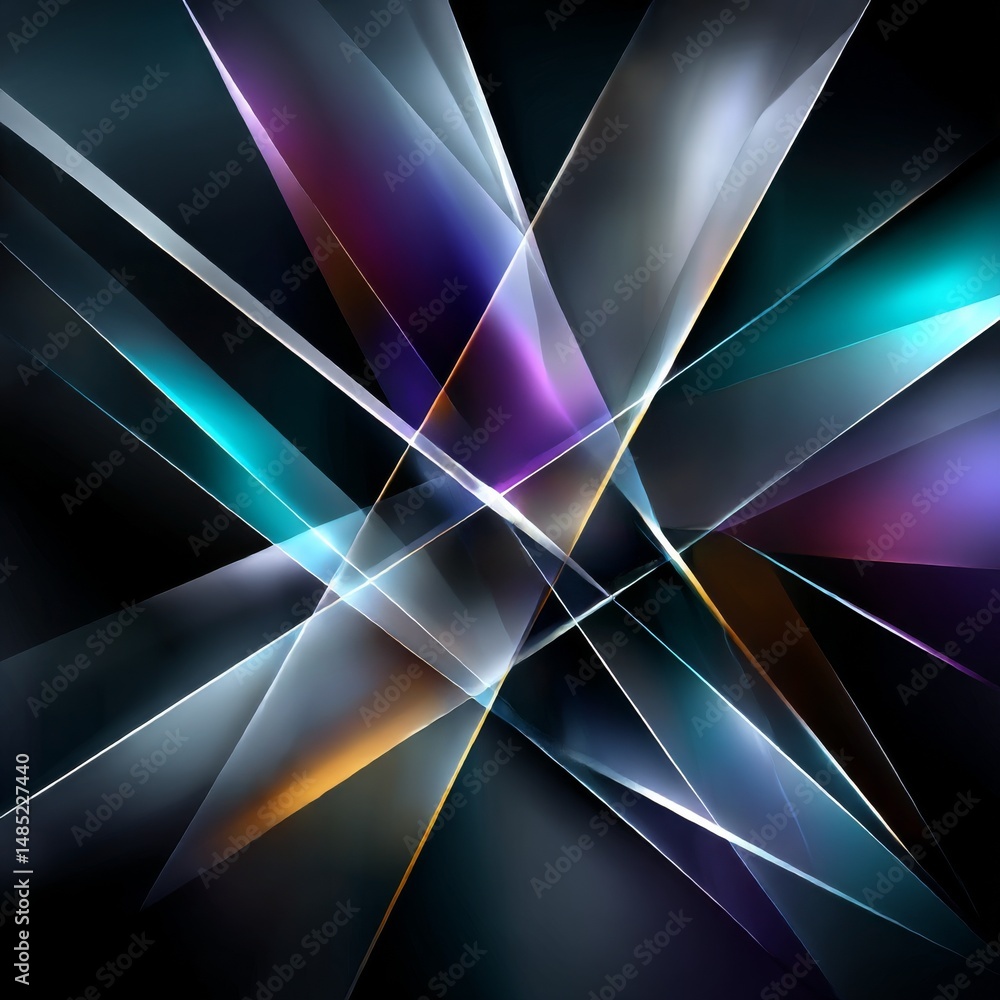 Aufkleber Abstract Intersections: A Dynamic Composition of Light and Color Creating an Elegant and Modern Design