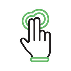 Two Fingers Double Tap icon vector image. Suitable for mobile apps, web apps and print media.
