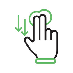 Fototapeta premium Two Fingers Down icon vector image. Suitable for mobile apps, web apps and print media.