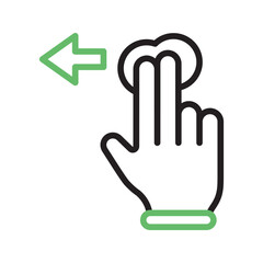 Two Fingers Left icon vector image. Suitable for mobile apps, web apps and print media.