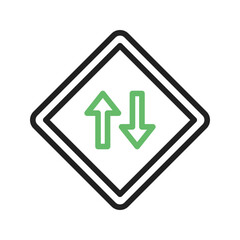 Two Way Road icon vector image. Suitable for mobile apps, web apps and print media.