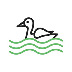 Water and Birds icon vector image. Suitable for mobile apps, web apps and print media.