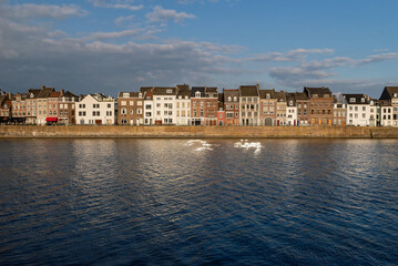 Maastricht, Netherlands - September 17, 2024: View of the city's waterfront