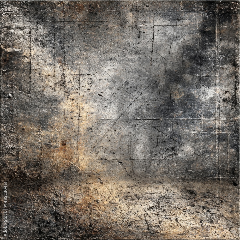 Poster Gritty Texture: A Complex Tapestry of Scratches, Stains, and Shadows Creating a Distressed, Aged Effect on a Solid Surface