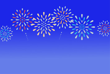 花火大会の背景のイラスト