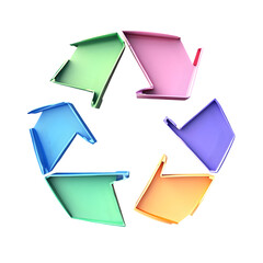 Vibrant, digital graphic design features multiple, interlocking, colorful arrows. The composition is abstract and visually striking, displaying an array of colors and geometric forms.