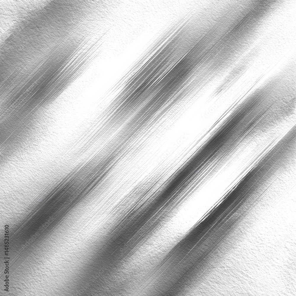 Aufkleber Silver Metallic Texture with Diagonal Brush Strokes and Paper Surface Detail - Abstract Background 