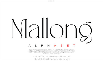 Luxury Mallong Regular alphabet letters font for logo