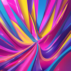 Vibrant Abstract Digital Art – Diagonal Color Waves, Glossy Texture, Energetic Non-Representational Design