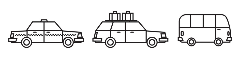 Car icon set. Vehicle and Transportation Icon. Vector illustration eps 10