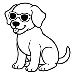 Cute Puppy Sitting (Black and White)