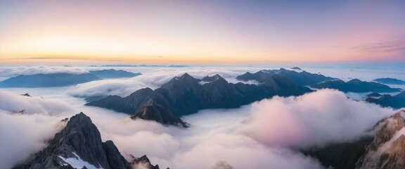 Serene Mountain View with Lavender Bloom