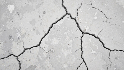Obraz premium Cracked concrete surface with visible fissures and wear 
